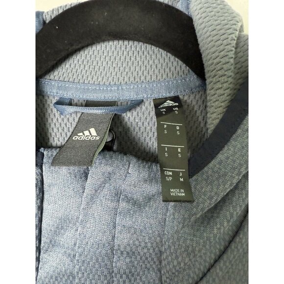 Adidas Men’s Tl Full Zip Blue Gray Hoodie Climawarm Size Small EUC - Picture 3 of 12